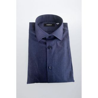 Baldinini Blue Cotton Men Mens Shirt