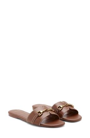 Mango Bit Slide Sandal in Leather at Nordstrom, Size 7.5Us