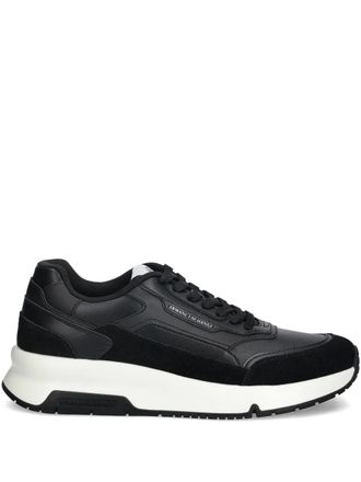A|X Armani Exchange suede-panel sneakers - Black