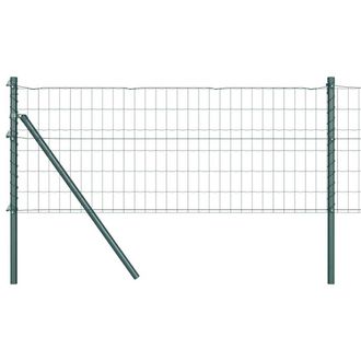 Berkfield Home Euro Fence with 7 Posts 0.8x10 m Galvanised Steel Green