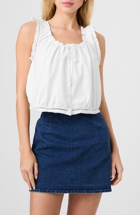 French Connection Alissa Sleeveless Cotton Top in Linen White at Nordstrom, Size X-Small