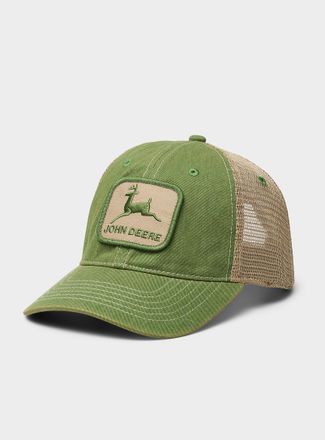 Le 31 Mens Deer emblem green trucker cap
