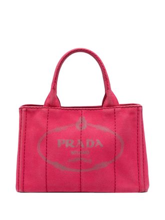 Prada 2013-2025 Small Canvas Canapa Logo satchel - Pink