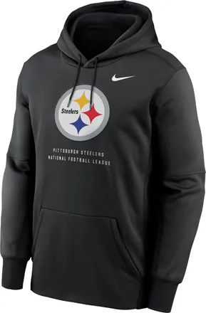 Nike Mens Pittsburgh Steelers Nike Therma NFL Pullover Hoodie in Black | NKAQ00A7L-R7Q
