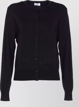 Filippa K glossy knit crewneck cardigan