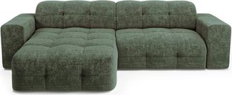 Sia Home Sof&aacute; cama izquierdo 5 plazas terciopelo gofrado verde esmeralda