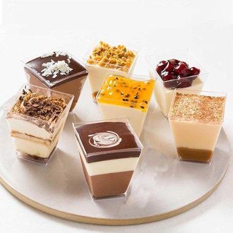OEM 50 Vasitos Para Postre - 160 Ml - 7,6 &times; 5,8 Cm - Reutilizables - Aptos Para Helados, Mousses, Uso Dom&eacute;stico Y Panader&iacute;as - Transparentes