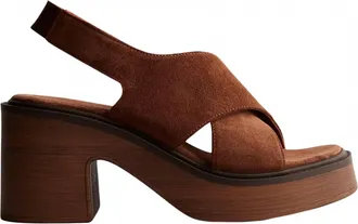 Free People Womens Cora Slingback Platform Sandal In Brown