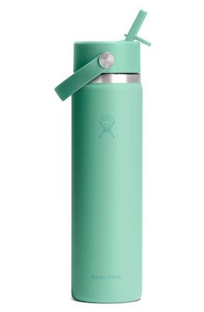Hydro Flask 24-Ounce Wide Mouth Flex Straw Cap Bottle in Mermaid Green at Nordstrom