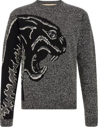 Valentino Garavani Bicolor Virgin Wool Mens Cardigan