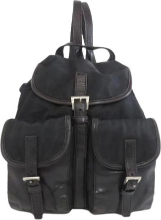 Prada Pre-owned Backpacks, female, Black, Size: ONE SIZE Pre-owned Nylon Backpack