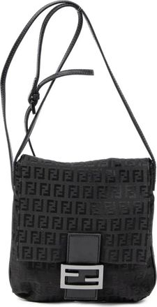 Fendi Borsa a spalla con motivo Zucchino - Nero