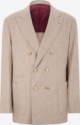 Brunello Cucinelli Zweireihiger karierter Flanellblazer