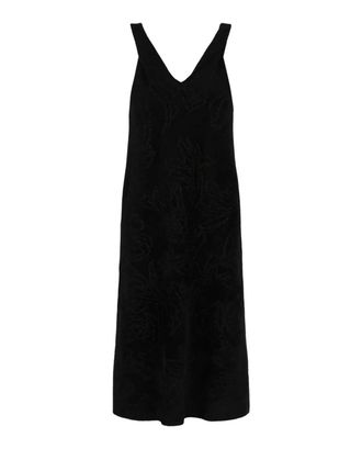 Ferragamo Womens Floral Fil Coup&eacute; Midi Dress In Black