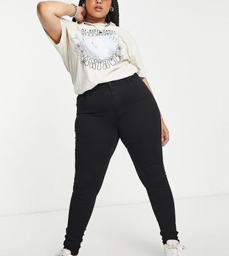 Only Augusta high waisted skinny jeans in black