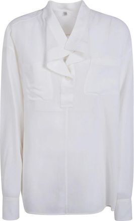 Toteme Overlapping Collar Blouse - Dames - Overhemden - Wit - L - Overhemden