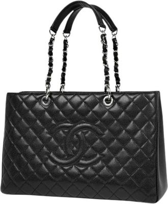 Chanel Pre-owned Vintage Tote Bag - Dames - Vintage Shopper - Zwart - ONE Size - Leer - Vintage