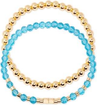 Brook & York Makenna Set of 2 Birthstone Beaded Stretch Bracelets in Gold at Nordstrom Rack