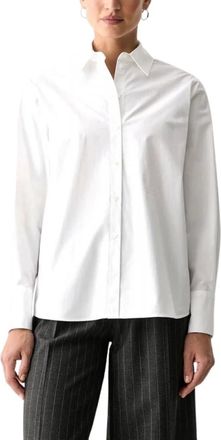Karl Lagerfeld Overhemden, Dames, Wit, S, Katoen, Katoenen Shirt