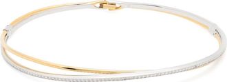 Swarovski Hyperbola choker - women - White Zirconium/Rhodium Plated Brass - M - Gold