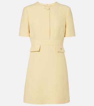 Valentino Garavani Vestido corto de Crepe Couture con VGold