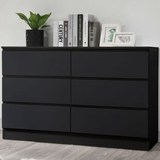 Birlea Oslo 6 Drawer Chest Grey in Black