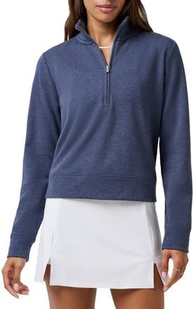 Travis Mathew Cloud Half Zip Pullover in Heather Navy Blazer at Nordstrom, Size X-Small