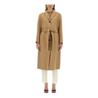Theory Belted Coats, female, Beige, Size: S Soft SB Coat