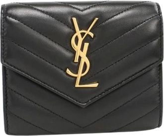 Saint Laurent Pre-owned Wallets, female, Black, Size: ONE SIZE Pre-owned Vintage Leather Wallet