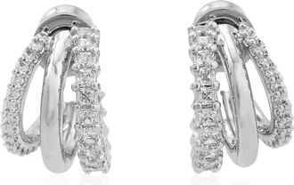Swarovski Hyperbola Rhodium Plated Hoop Earrings