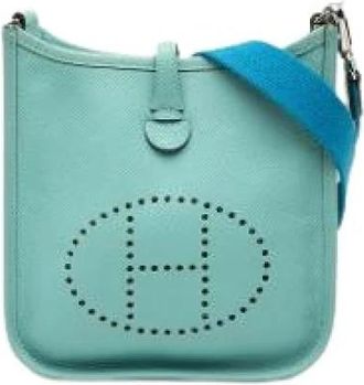 Herm&egrave;s Pre-owned Evelyne TPM - Dames - Vintage Schoudertas - Blauw - ONE Size - Leer - Vintage