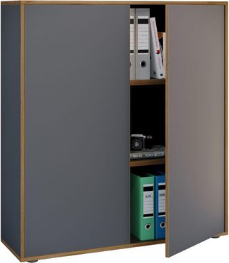 VCM Vcm - Gabinete De Oficina De Madera Carpeta Gabinete De Archivo Muebles De Oficina Gabinete Salia 3x Ancho 100 Cm Puertas De Torneado (antracita)