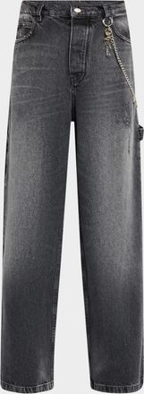 Marc Jacobs Charm Chain Oversized Wide-Leg Jeans
