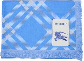 Burberry Winter Scarves, female, Blue, Size: ONE SIZE Mu Tri Bar Check Scarf