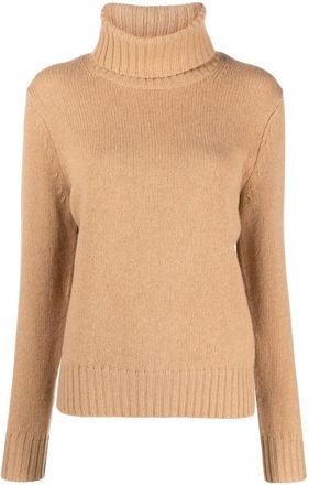 Polo Ralph Lauren roll-neck wool jumper - women - Wool - M - Brown