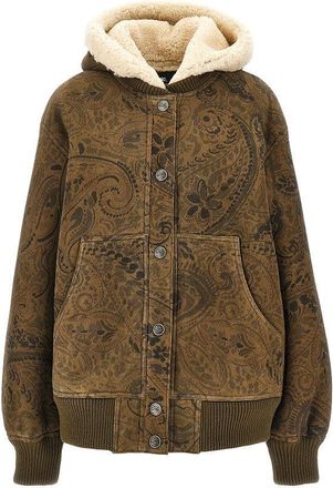 Etro Leather jacket with Paisley motif Woman 40