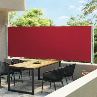 vidaXL Toldo Lateral Retr&aacute;ctil Para Patio Rojo 600x160 Cm Vidaxl