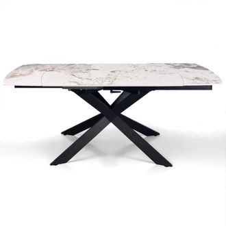 Oresteluchetta Mesa extensible oval cer&aacute;mica/acero &oacute;nix-negro 74,5x80x120/179