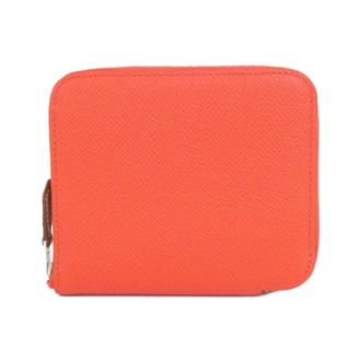Herm&egrave;s Red Color Epsom Leather Silk Wallet (Bi-Fold) (Pre-Owned)