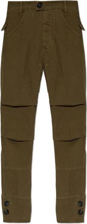 Dsquared2 Broeken met toelopende pijpen - Dames - Slim Fit Broeken - Groen - S - Katoen - Broeken