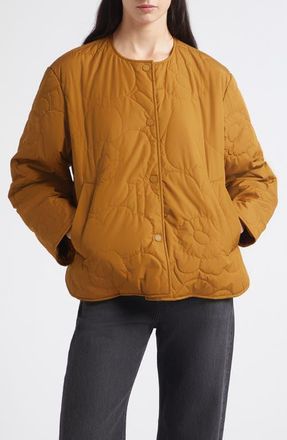 Marimekko Unikko Lightweight Padded Jacket in Brown at Nordstrom, Size Xx-Large