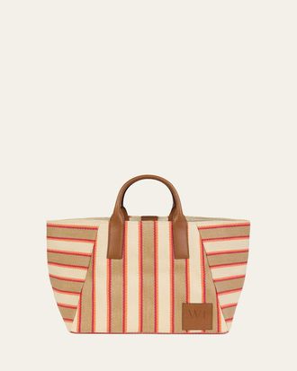WE-AR4 The Riviera Striped Canvas Tote Bag