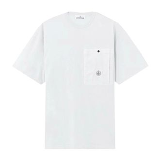Stone Island T-Shirts, male, White, Size: 2XL Combed Cotton Jersey T-Shirt