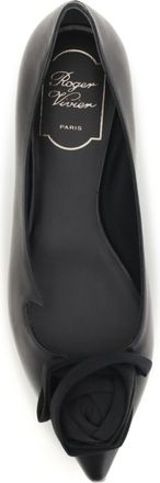 Roger Vivier Womens Ballerina Shoes Rose Vivier Suede Black Goatskin (hircus Goatskin)