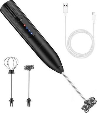 OEM Espumador De Leche Con 2 Boquillas Intercambiables, Usb, Perfecto Para Capuchino, Latte, Chocolate Caliente, Chocolate Negro
