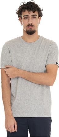 Fay Casual katoenen T-shirt met armlogo - Heren - T-shirts - Grijs - 3XL - Katoen - Tops