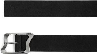 Mani&egrave;re De Voir Eleanor Suede & Leather Statement Buckle Belt in Black at Nordstrom, Size X-Small
