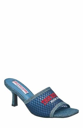 True Religion Denim Mesh Mule Heel in Blue at Nordstrom, Size 10