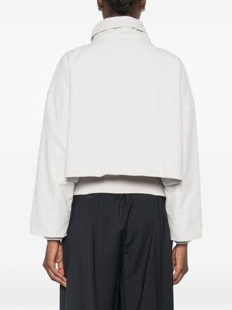 Emporio Armani Cotton Blend Blouson Jacket - Off-white