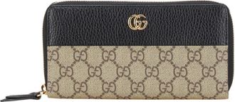 Gucci Beige Black Pvc Leather Long Wallet (Bi-Fold) (Pre-Owned)